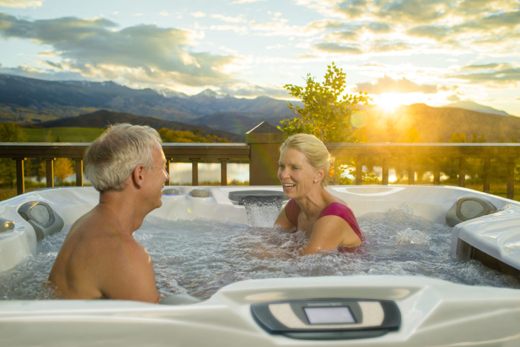 Hot Tub Care - Older couple relaxing