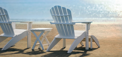 Seaside Casual Outdoor Furniture - White Beach Chairs - Great Bay Spa and Sauna