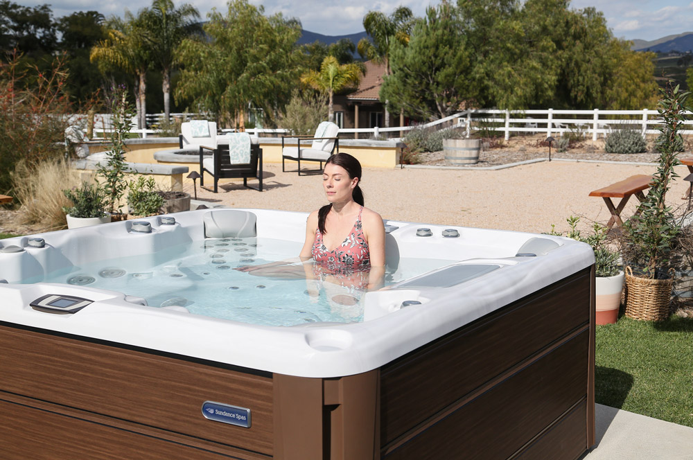 Meditating in a Sundance® Spa - Great Bay Spa & Sauna in Portsmouth NH 