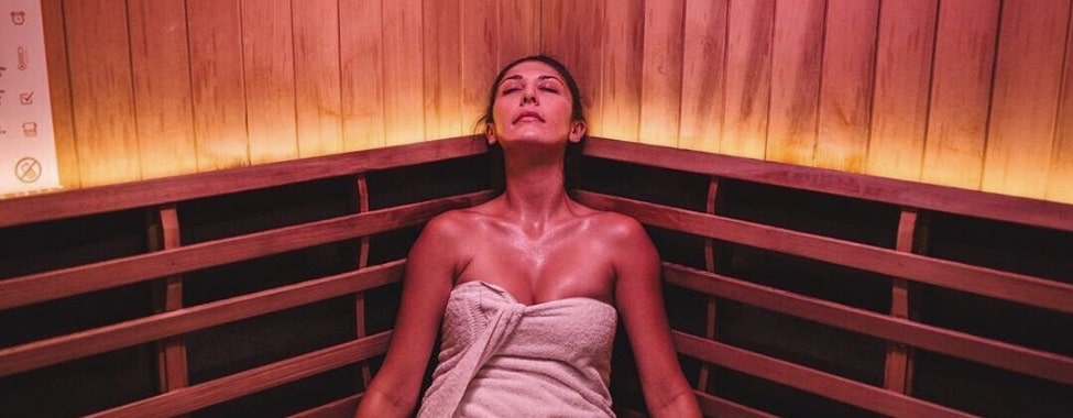 Woman Enjoying Infrared Sauna