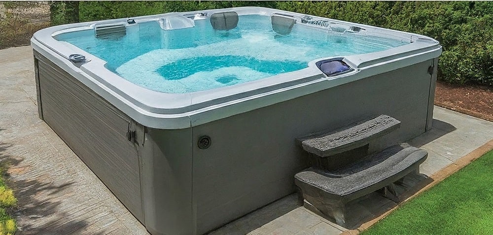 cleaned hot tub with fresh water
