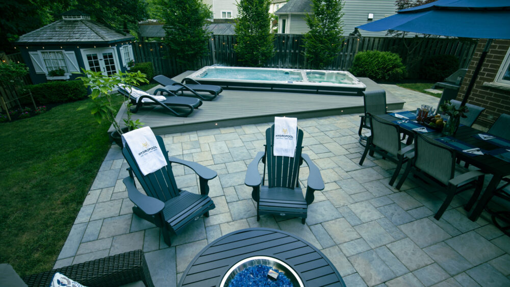 The Aquasport in a backyard.